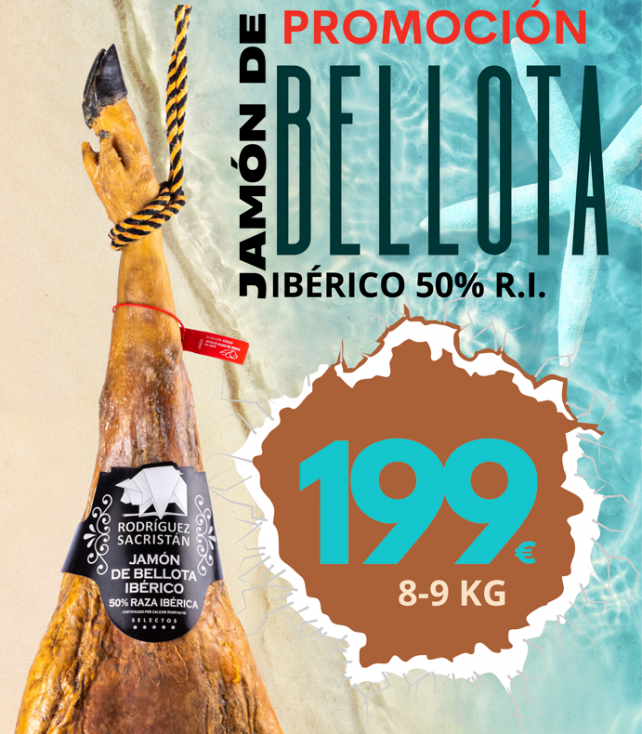 Promoción Jamón Bellota Ibérico 50% Raza Ibérica