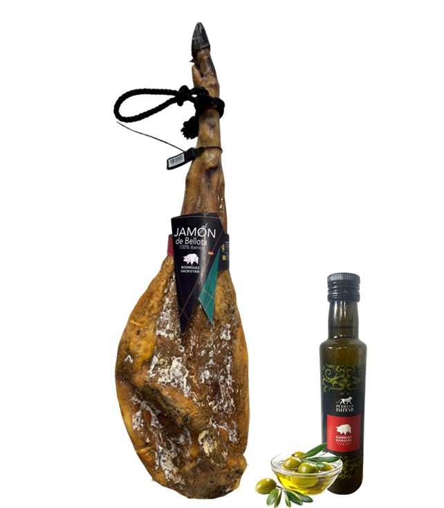 Jamón de Bellota 100% Ibérico y Aceite Oliva Virgen Extra