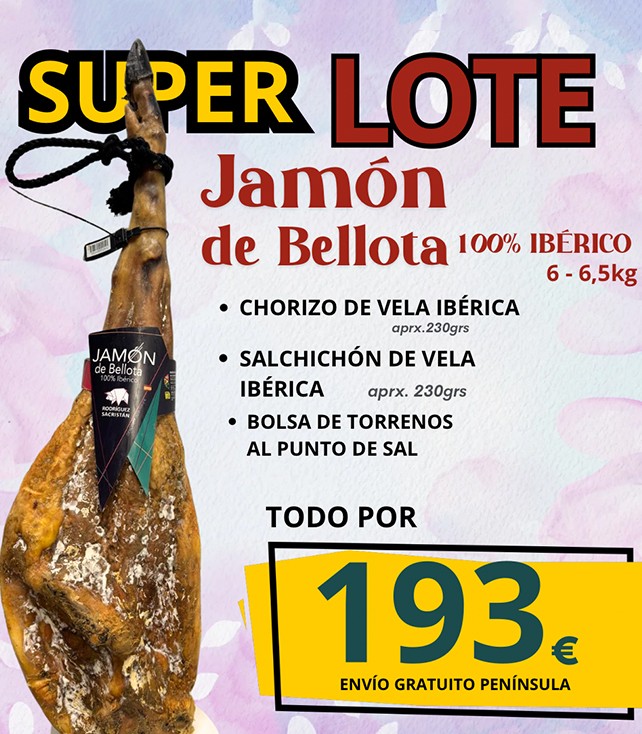 Super Lote de Jamón de Bellota 100% Ibérico