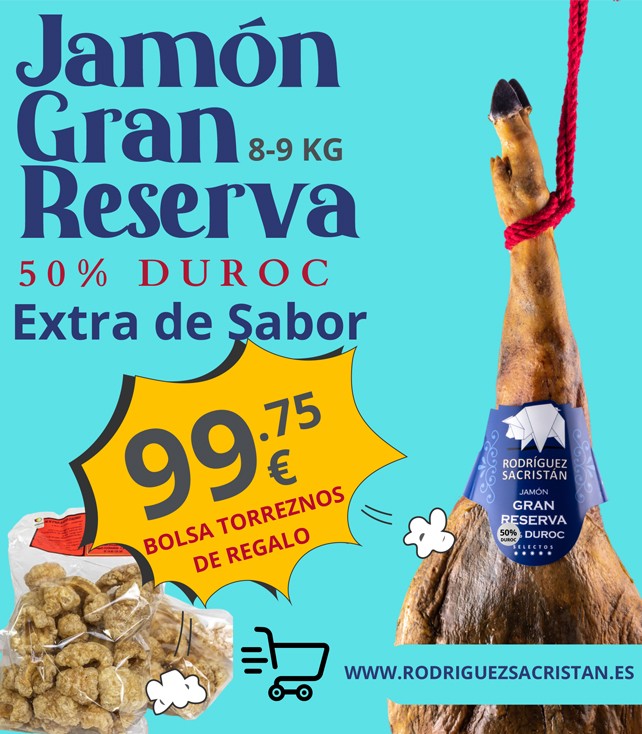 Jamón Gran Reserva 50% Duroc y Torreznos de Regalo